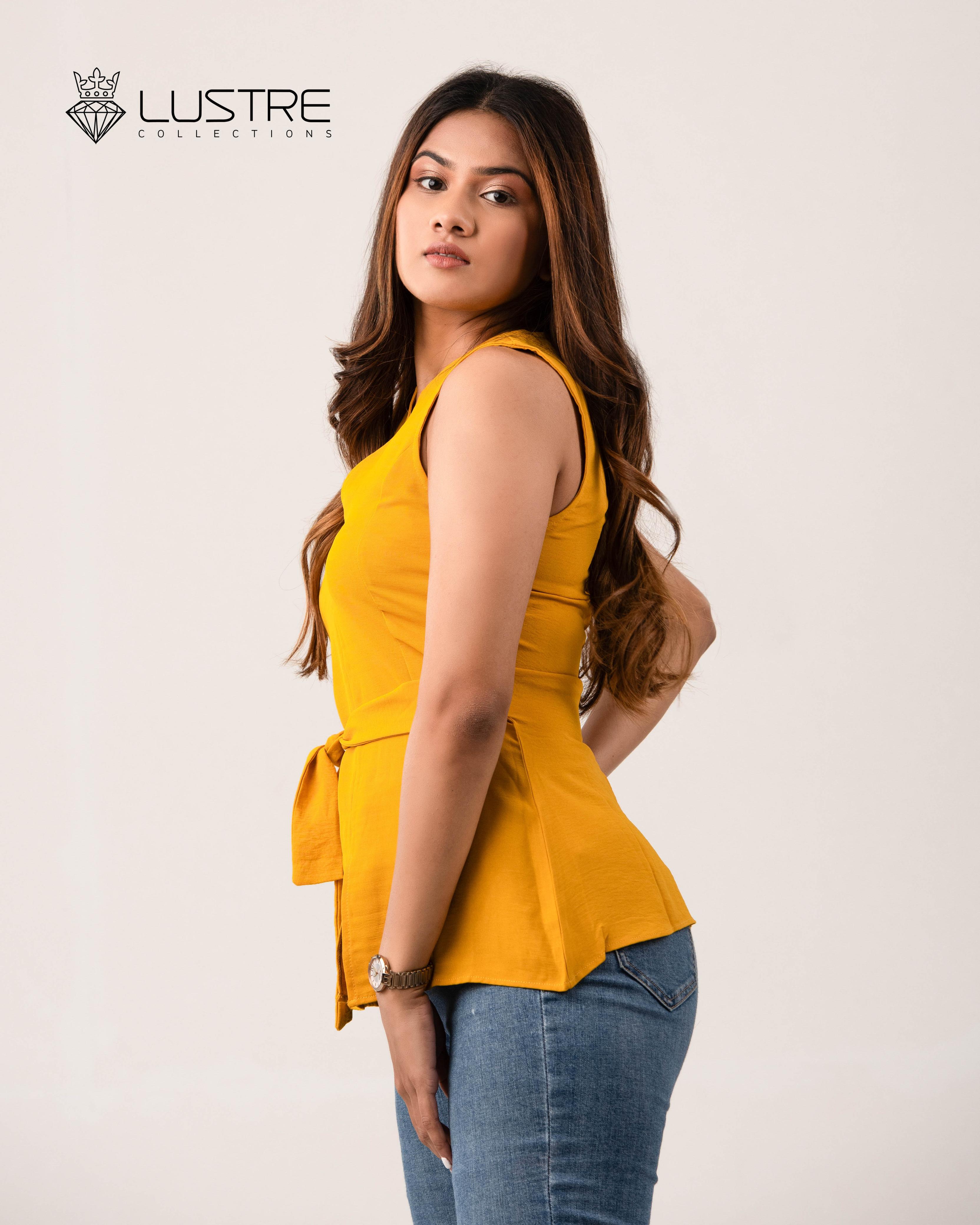 Golden hues sleeve less top